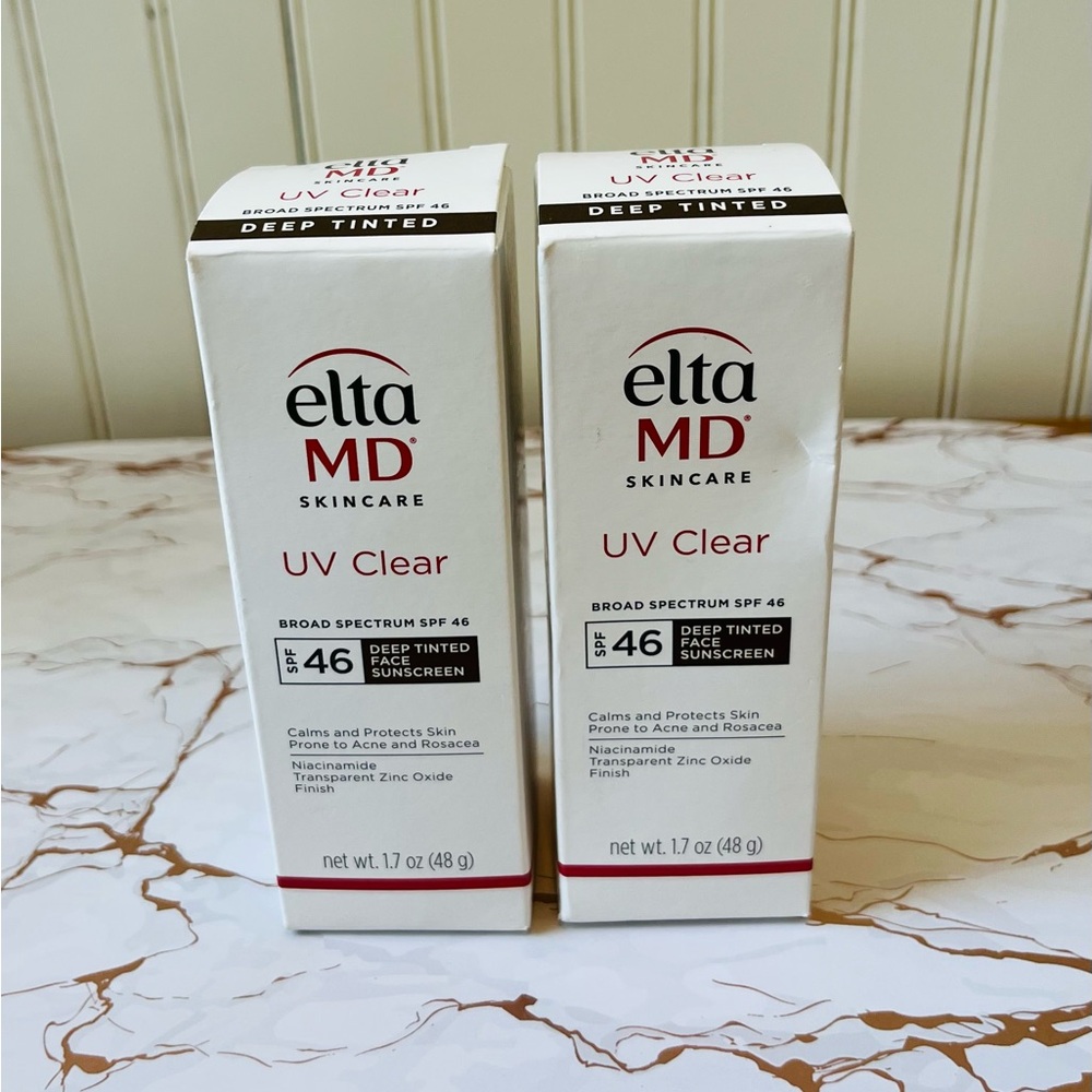ELTAMD UV CLEAR DEEP TINTED SUNSCREEN SPF 45 | SET OF 2 | 1.7OZ | NEW